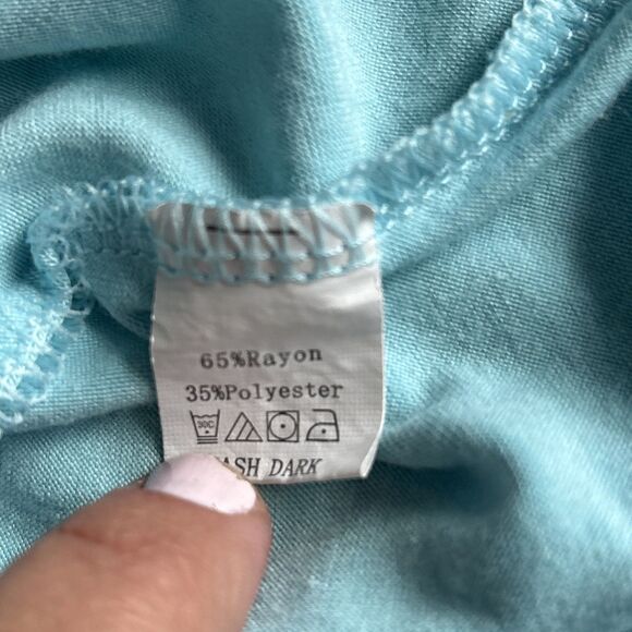 Y2K Style Bluetime Rayon Baby Blue Tank Top Size Medium - Picture 7 of 7